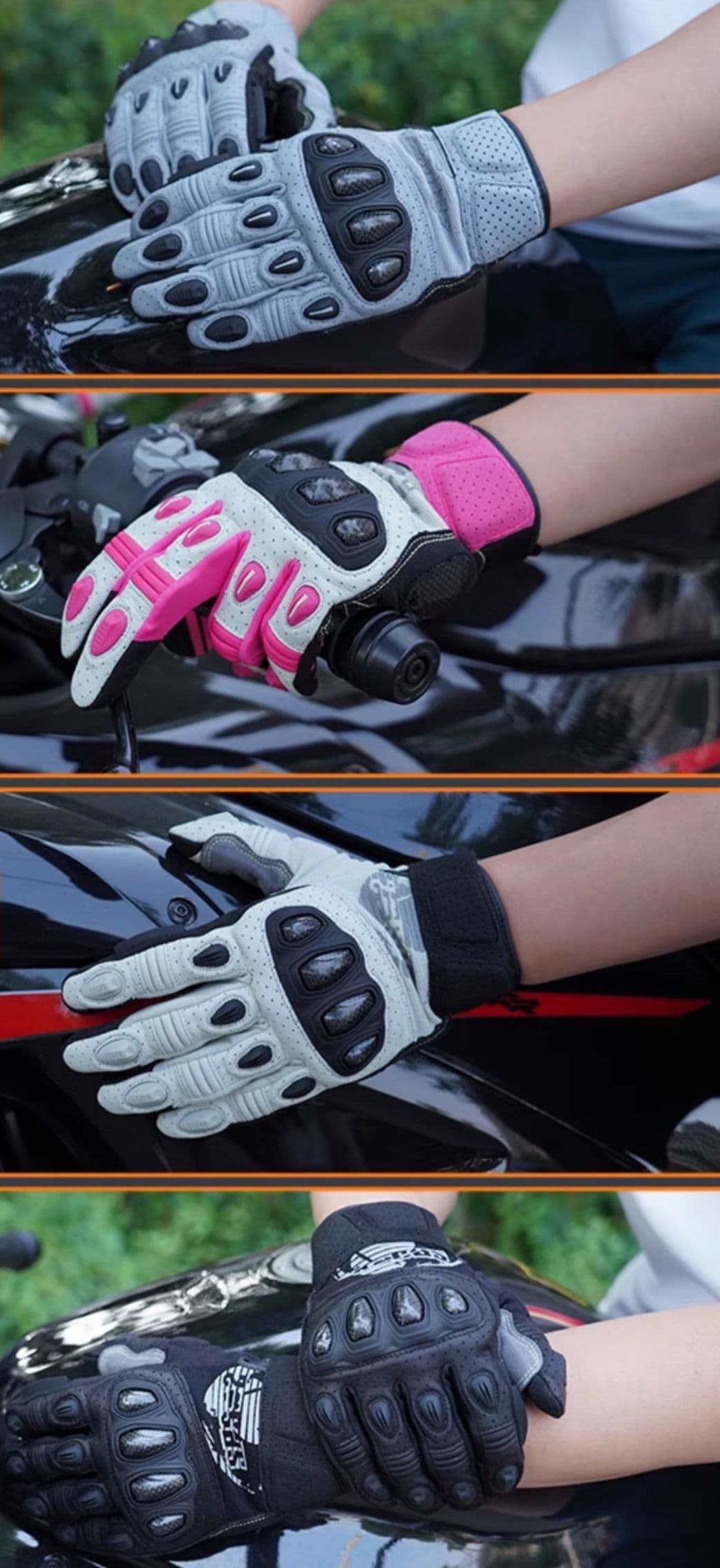 バイクグローブ メッシュ 耐衝撃メッシュライディンググローブ