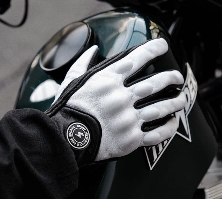 バイクグローブ メッシュ 本革保護パッド入りライディンググローブ