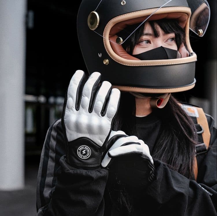 バイクグローブ メッシュ 本革保護パッド入りライディンググローブ