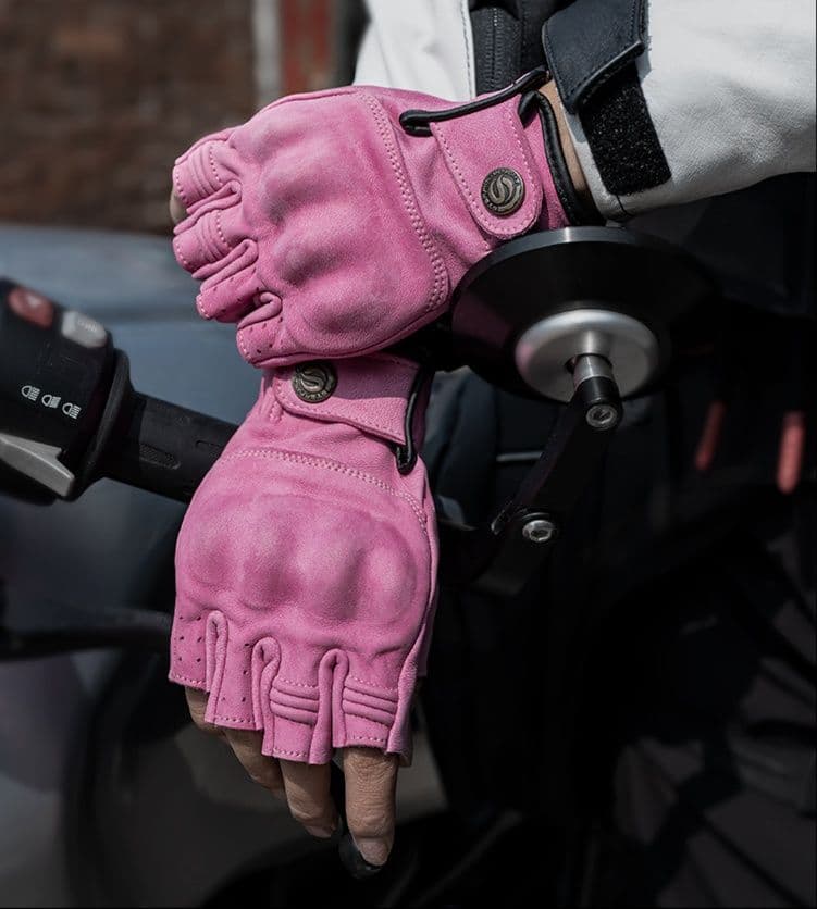 バイクグローブ 革 職人仕立て指先開放型革手袋