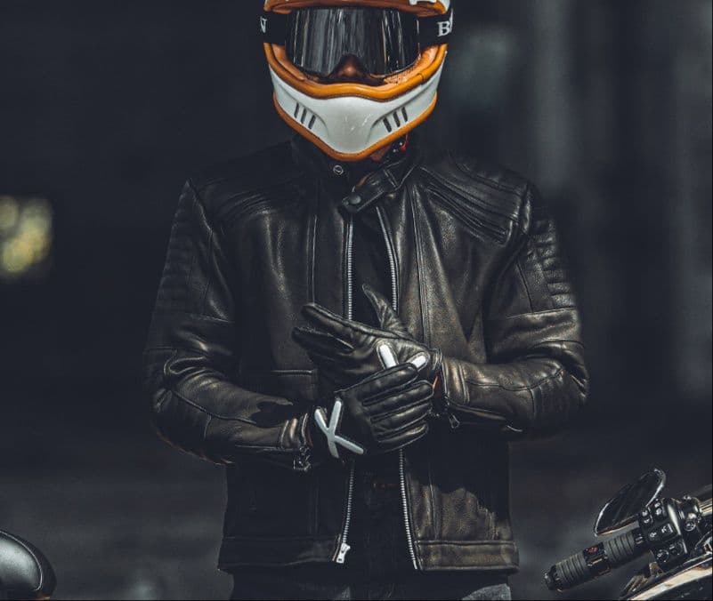 バイクグローブ 革 クロスマーク防護バイクグローブ