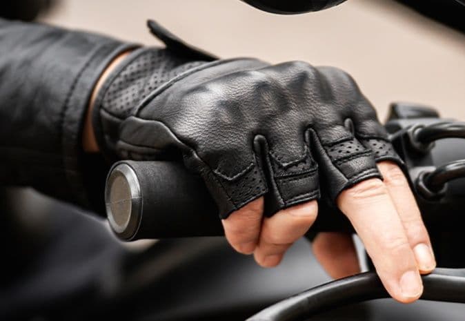 バイクグローブ 革 指先解放型プロテクト革バイクグローブ
