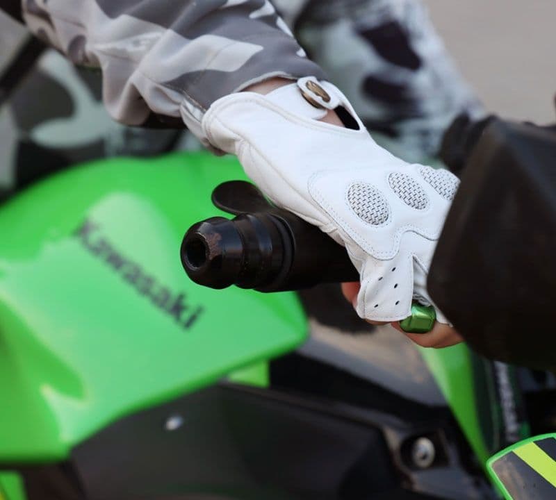 バイクグローブ 革 春夏用本革ナックルプロテクト指なしグローブ