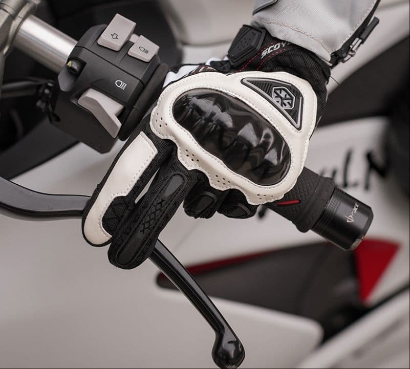 非表示 バイクグローブ メッシュ 通気性抜群の硬質プロテクター付きバイク手袋