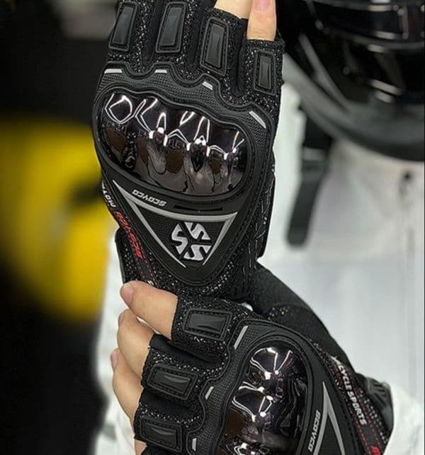 バイクグローブ メッシュ 耐衝撃メッシュ指だし保護グローブ