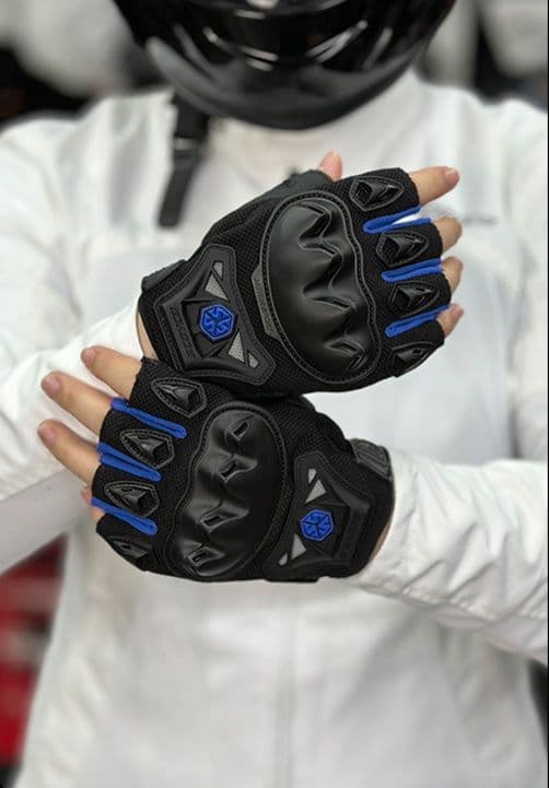 バイクグローブ メッシュ 耐衝撃メッシュ指だし保護グローブ