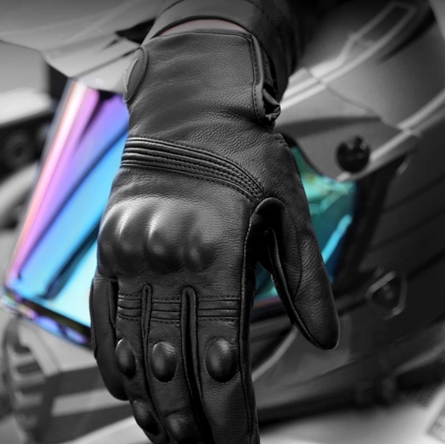バイク　グローブ プロテクション装備本革バイクグローブ