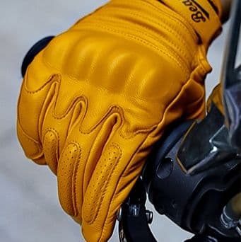 バイクグローブ　 本革製ナックルパッド付きライディンググローブ