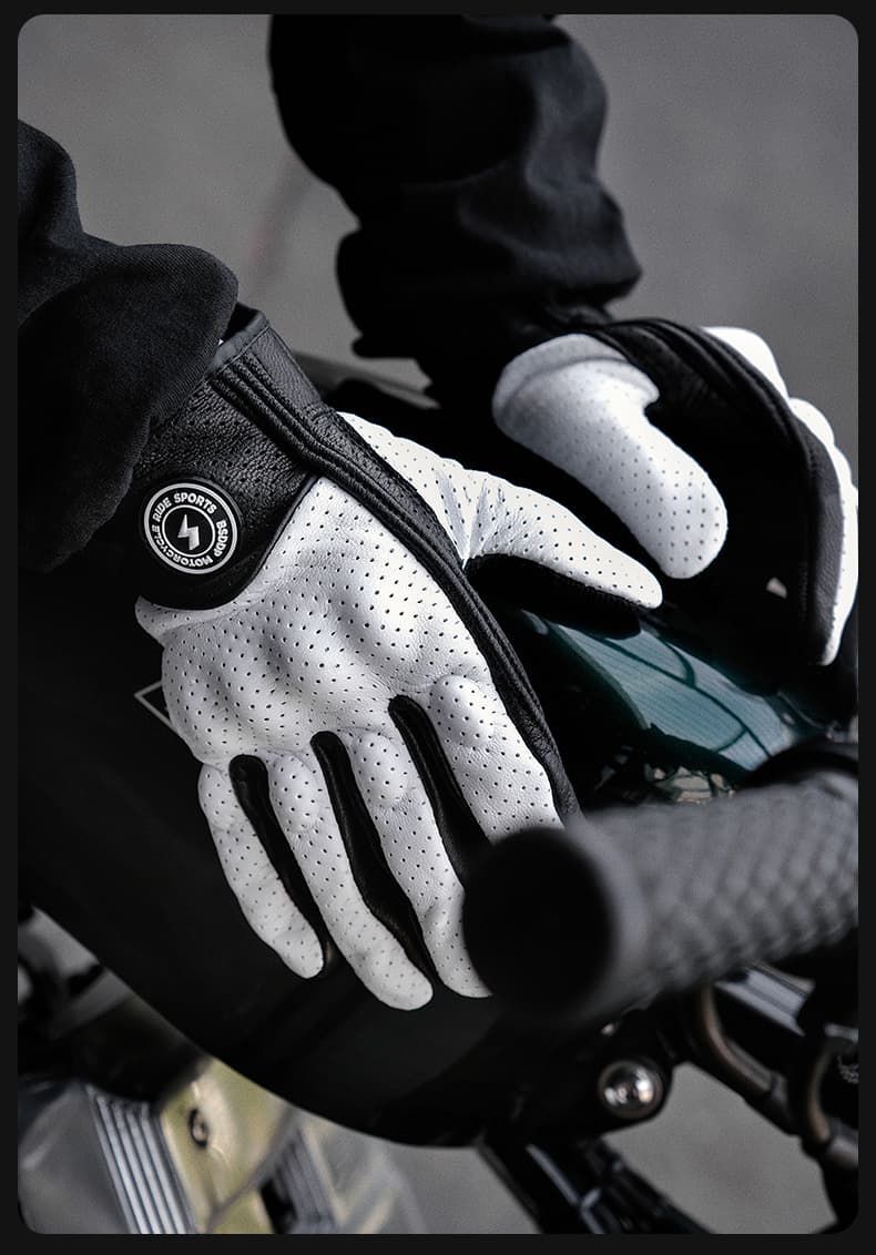 バイク　グローブ プロ仕様本革防護二重構造バイク手袋