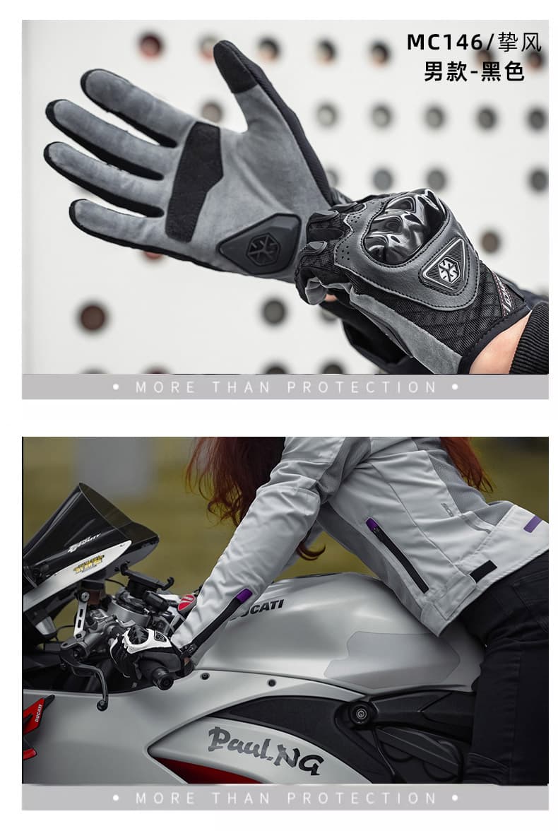 非表示 バイクグローブ メッシュ 通気性抜群の硬質プロテクター付きバイク手袋