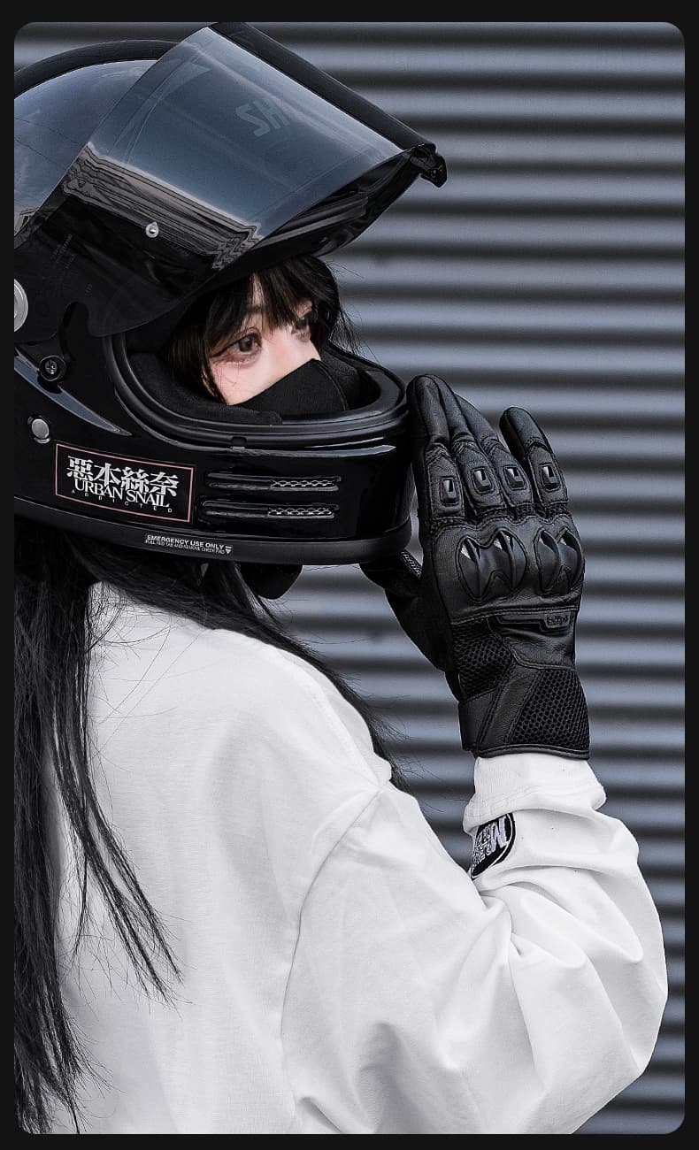 バイクグローブ 革 耐衝撃プロテクト バイク用革手袋