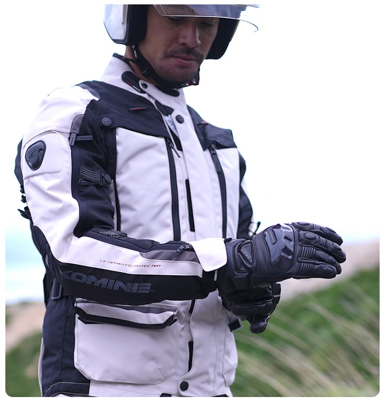 バイクグローブ 革 防護性プロテクト