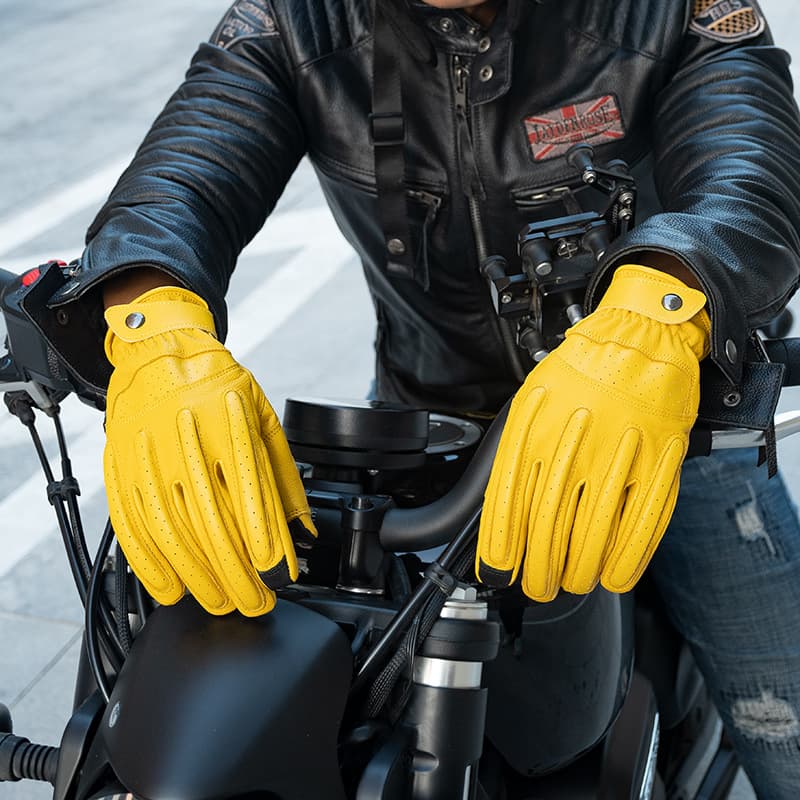 バイク　グローブ プレミアム本革パンチング加工バイクグローブ