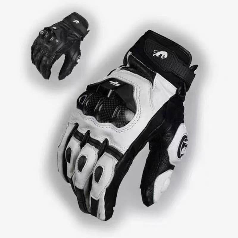 バイク グローブ 本革製ナックルプロテクター付きレーシンググローブ