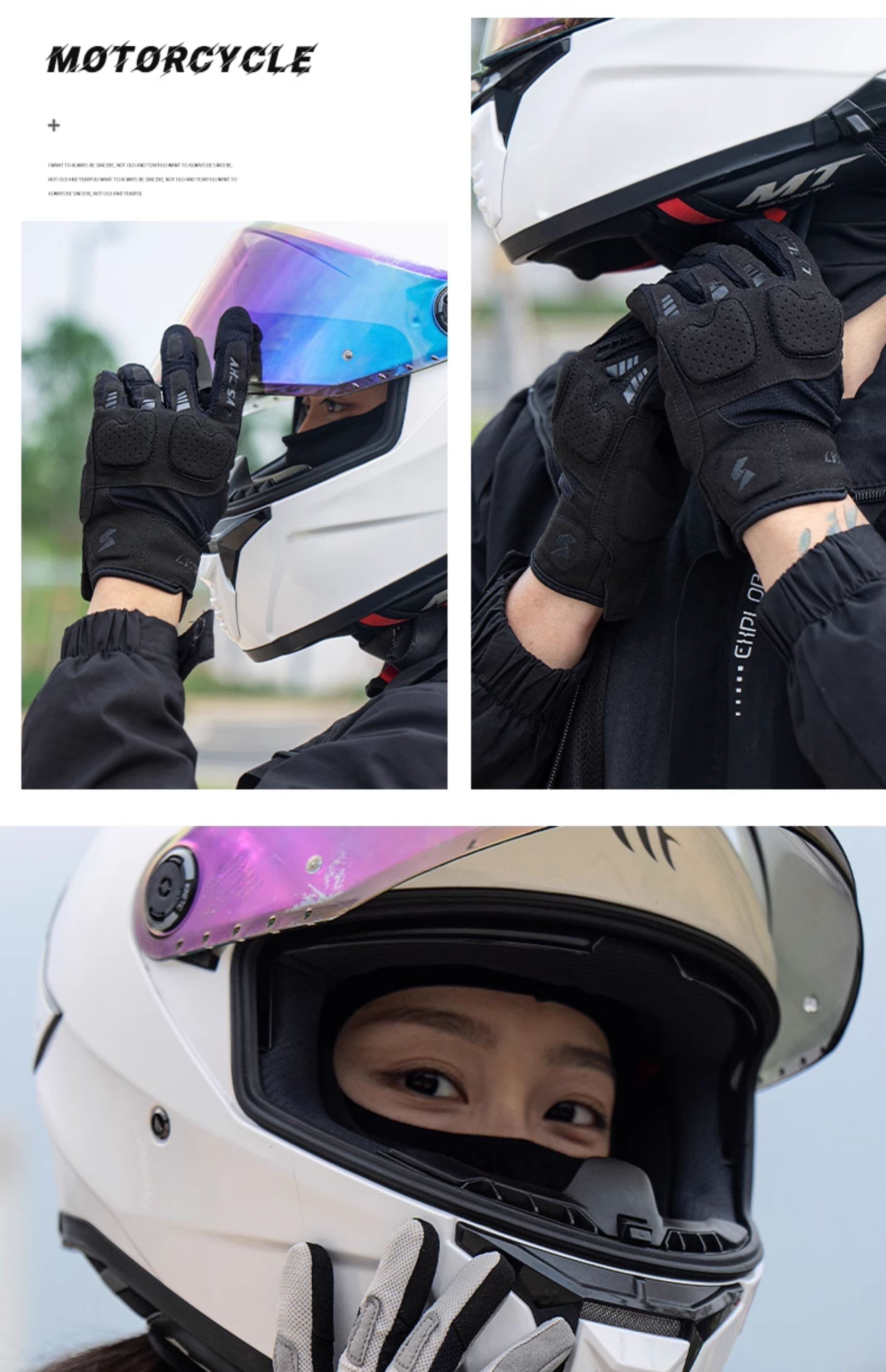 バイク グローブ 快適通気メッシュプロテクトグローブ